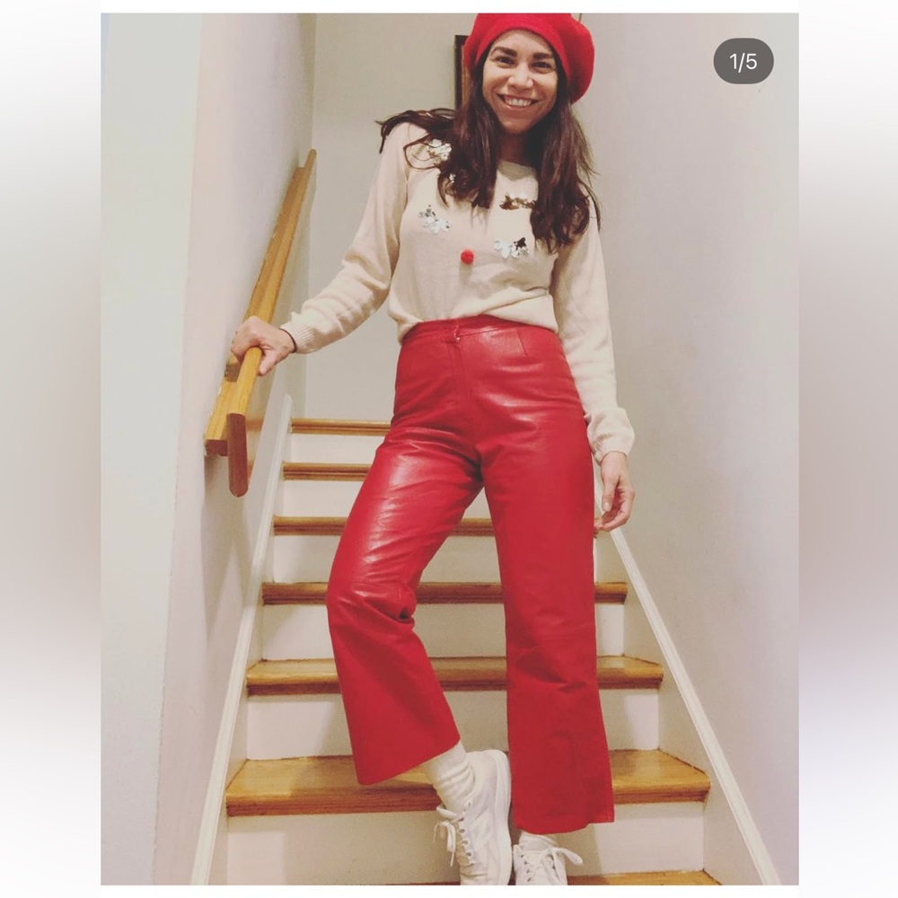 Vintage 100% genuine leather red Wilson’s pants